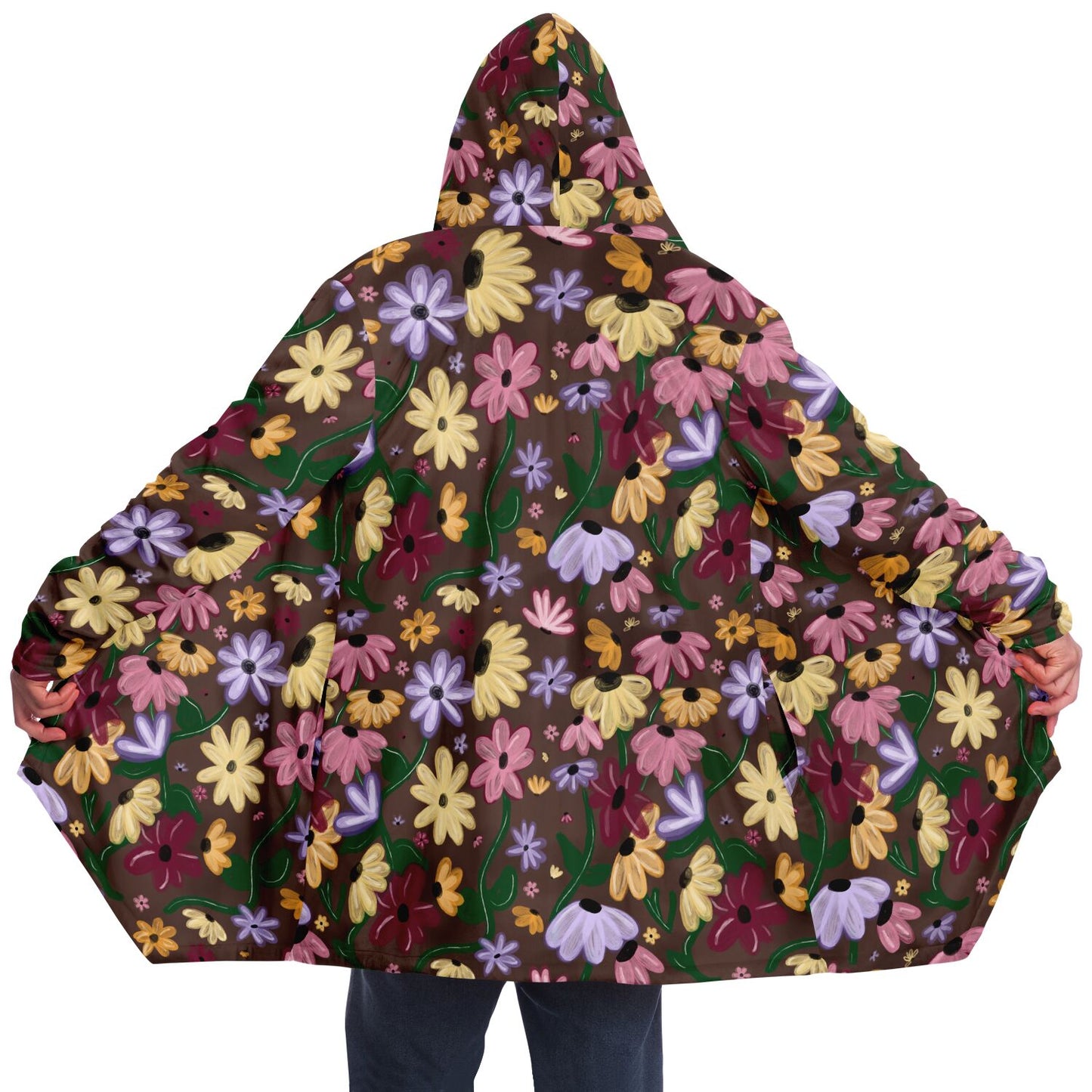 Acoustic Piano Floral Swiftie Fleece Lined Hooded Cloak