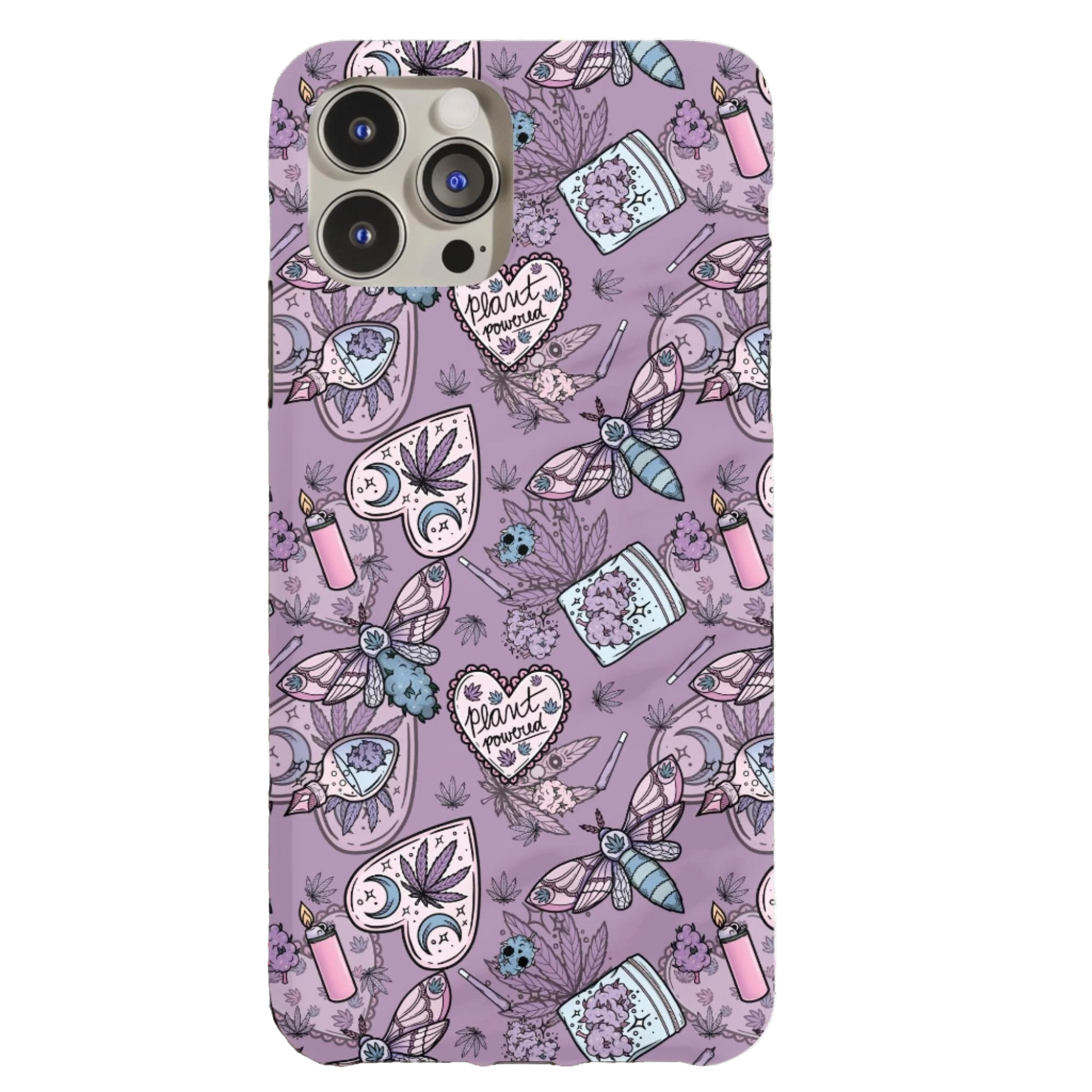 a purple phone case with a pattern on it