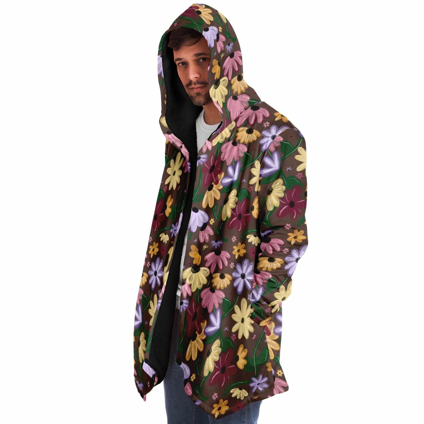 Acoustic Piano Floral Swiftie Fleece Lined Hooded Cloak