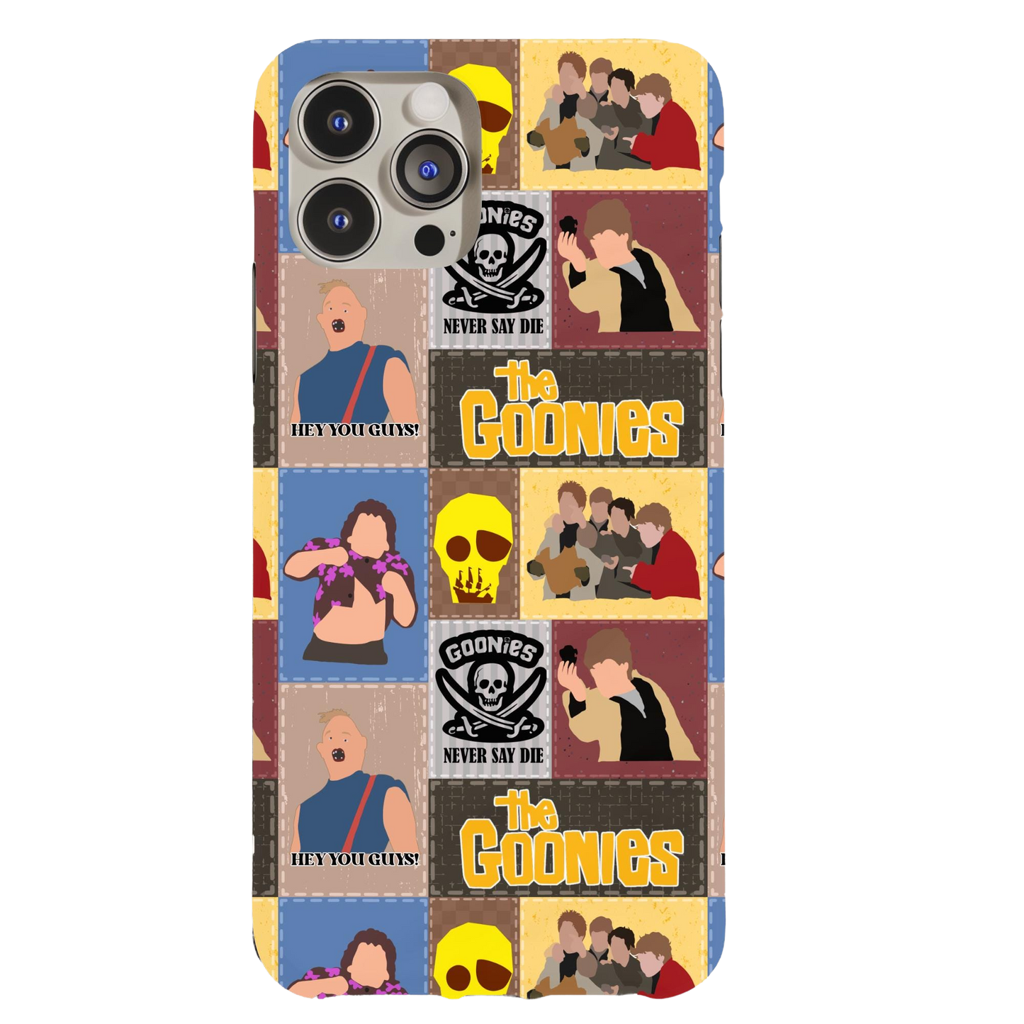 a phone case with a picture of the goonies on it