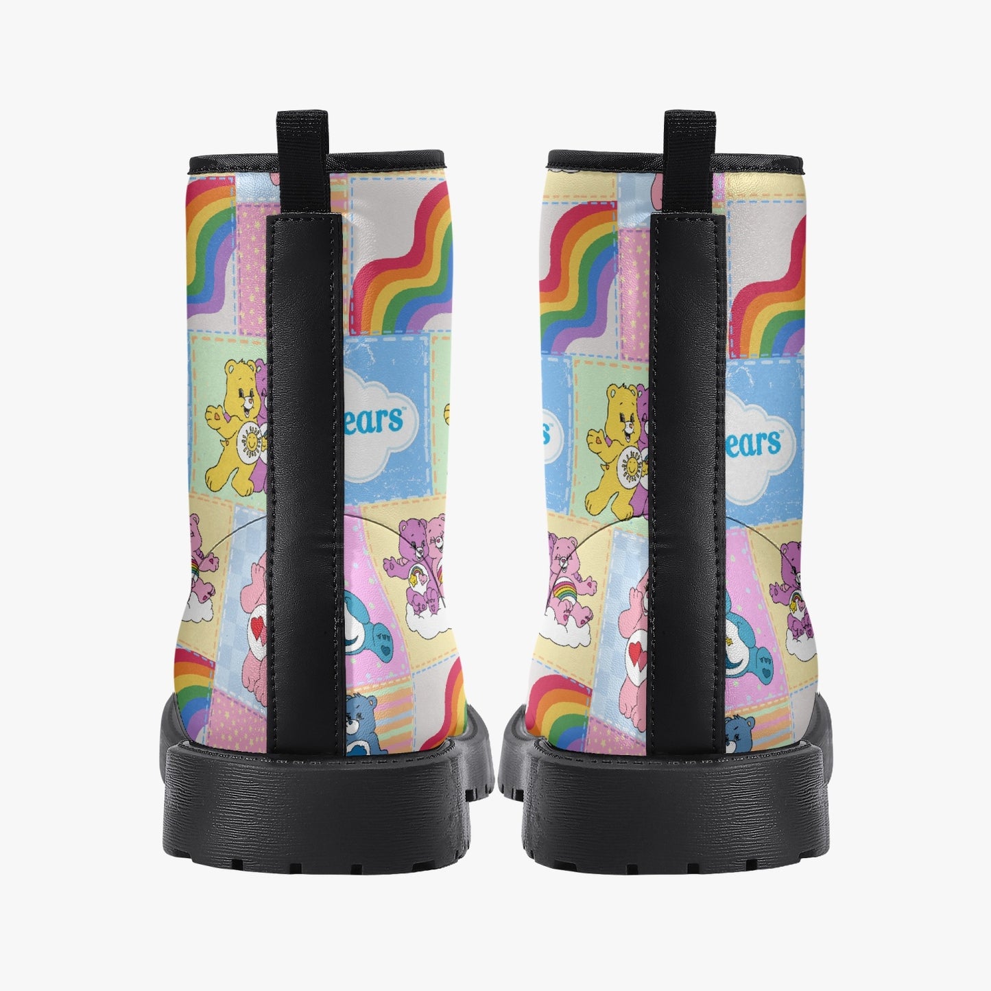 Care Bear Patchwork Leather Combat Boots