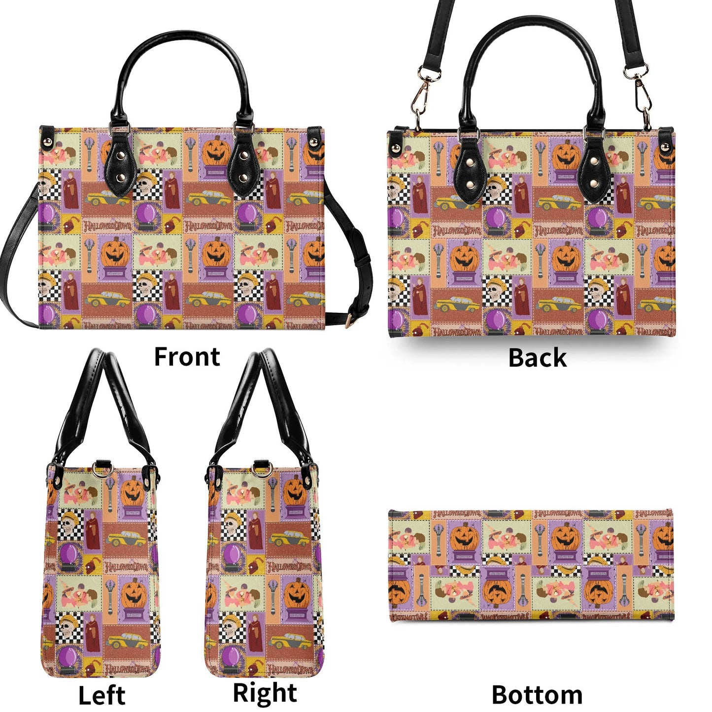 Halloweentown Patchwork Luxury Women PU Leather Handbag