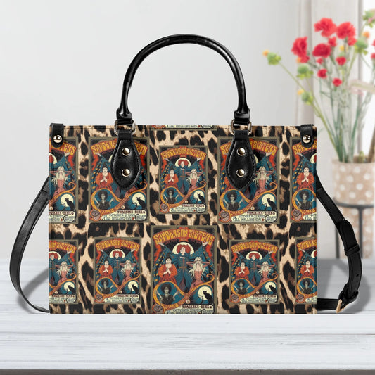 Leopard Print Sanderson Sisters Concert Poster Luxury Women PU Leather Handbag