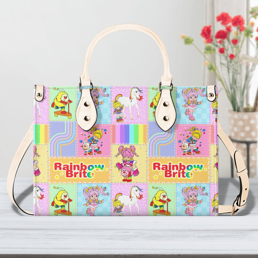 Rainbow Brite Patchwork Luxury Women PU Leather Handbag