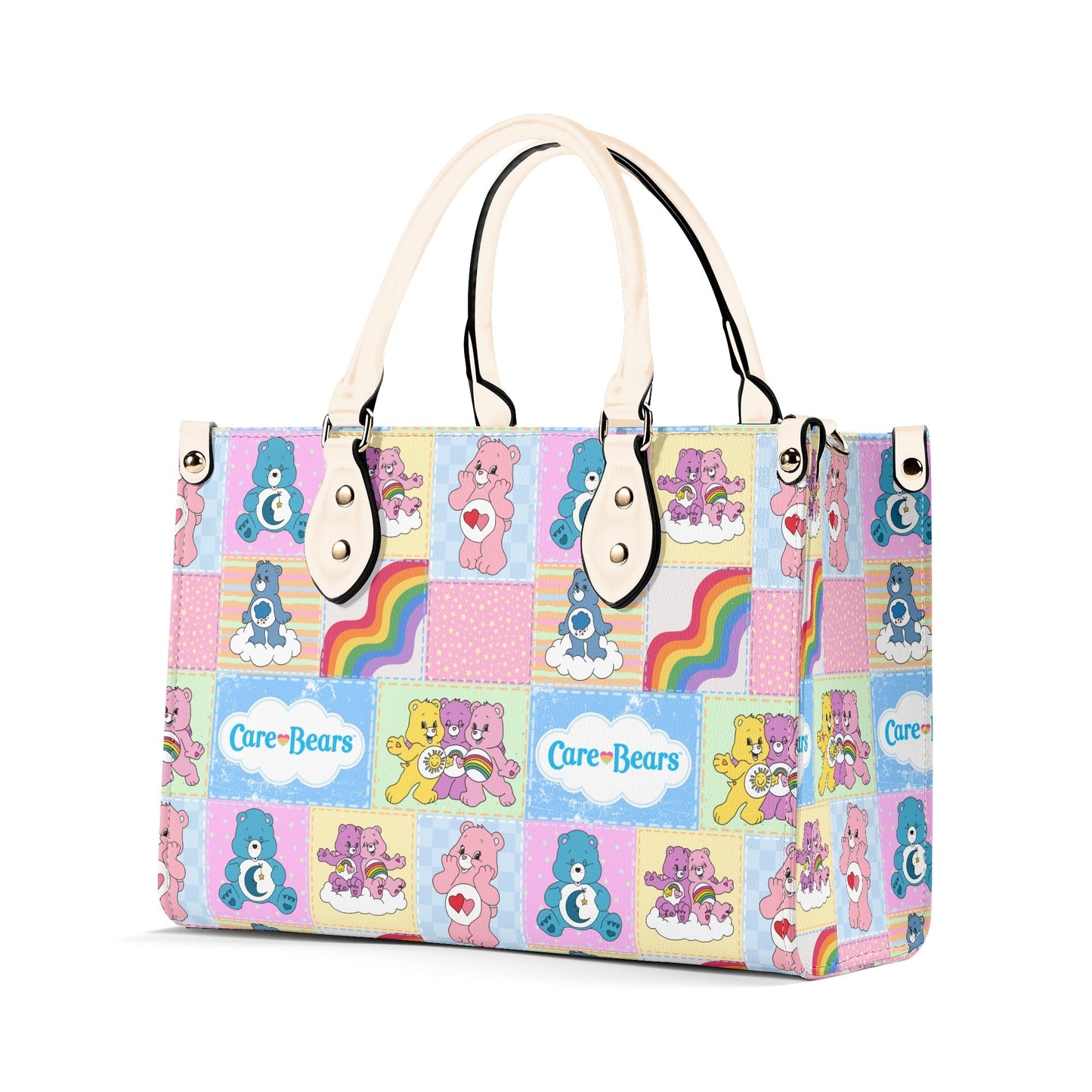 Care Bears Patchwork Luxury Women PU Leather Handbag