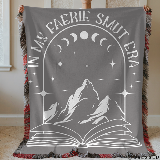 Bookish In My Faerie Smut Era Woven & Sherpa Fleece Blankets