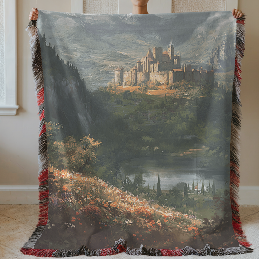 Fantasy Lush Spring Court Woven & Sherpa Fleece Blankets