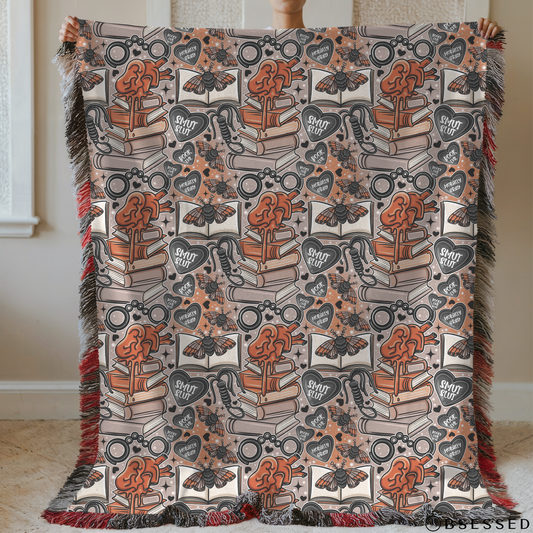 Bookish Smut Book Lover Woven & Sherpa Fleece Blankets