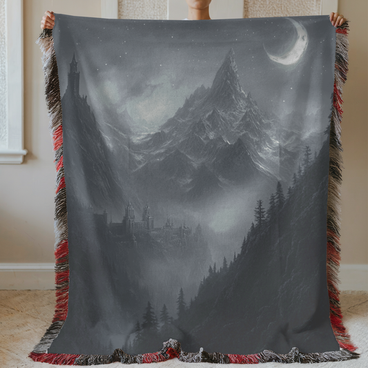 Fantasy Dark Night Fae Court Woven & Sherpa Fleece Blankets