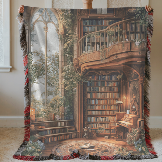 Magical Fantasy Library Woven & Sherpa Fleece Blankets