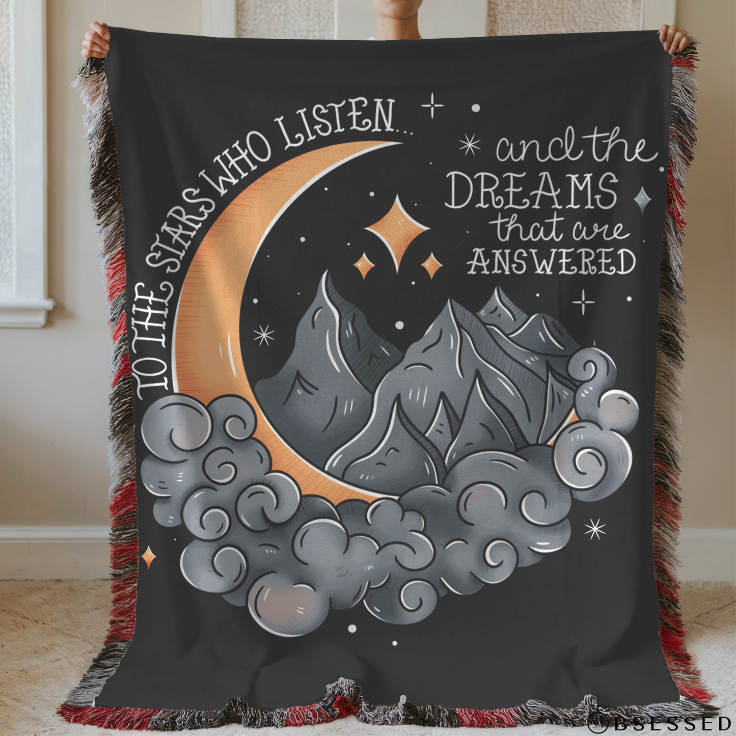 ACOTAR To The Stars Who Listen Woven & Sherpa Fleece Blankets