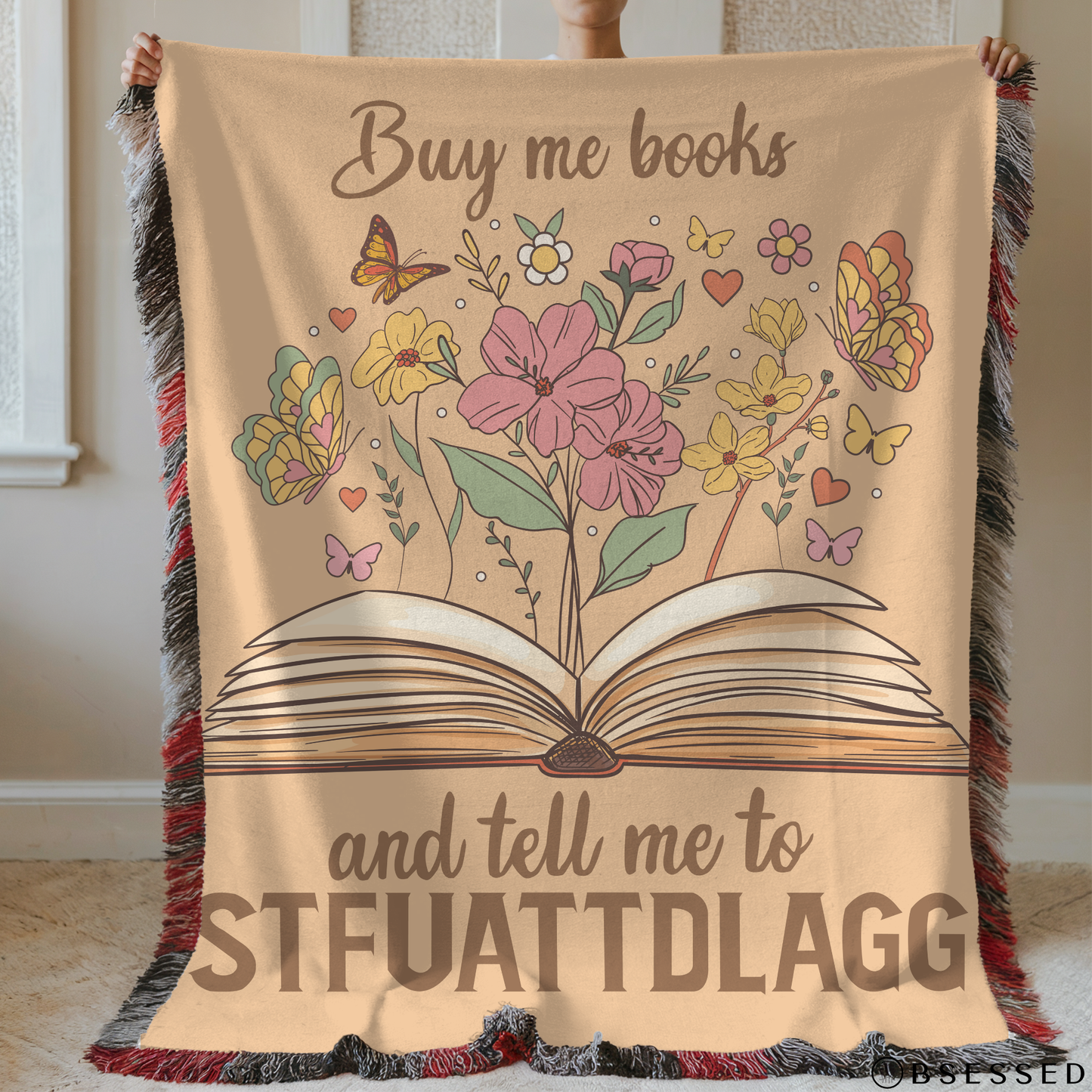 Buy Me Books and Tell Me To STFUATTDLAGG Woven & Sherpa Fleece Blankets