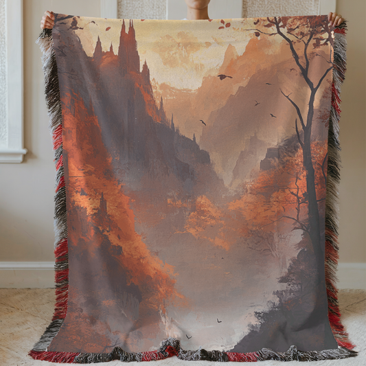 Fantasy Abstract Autumn Court Woven & Sherpa Fleece Blankets