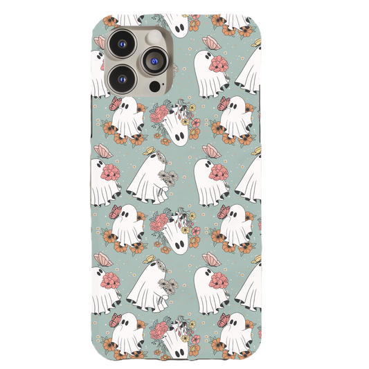 Blue Ghosties Floral Phone Case