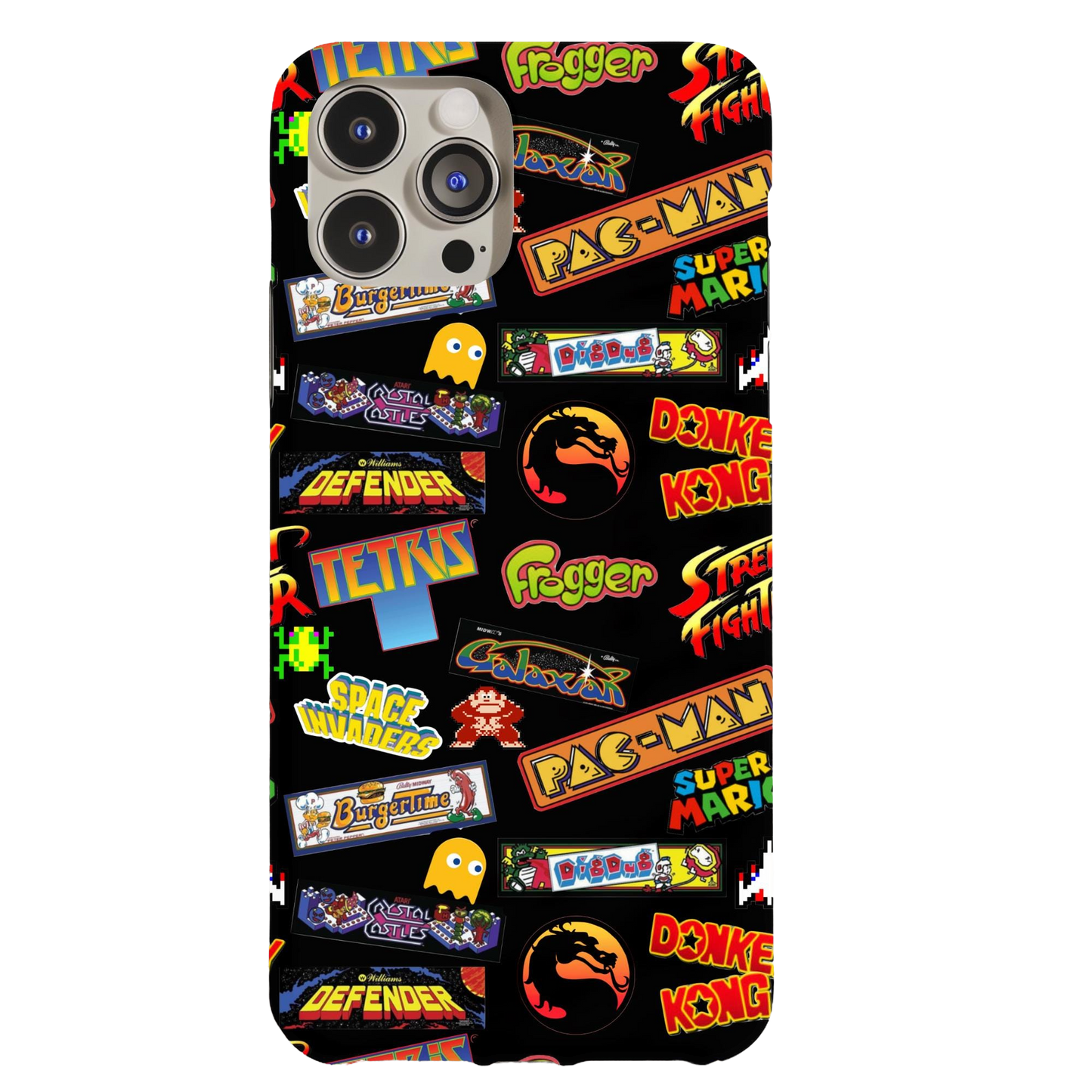 a phone case with a bunch of stickers on it