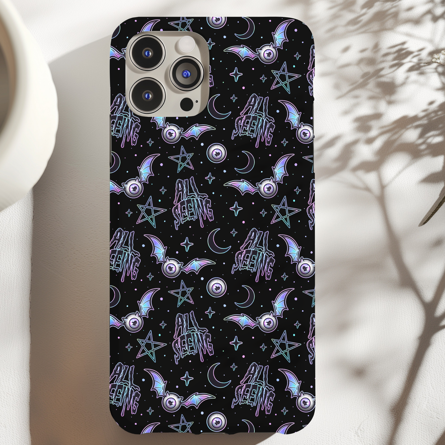 All Seeing Evil Eye Black Phone Case