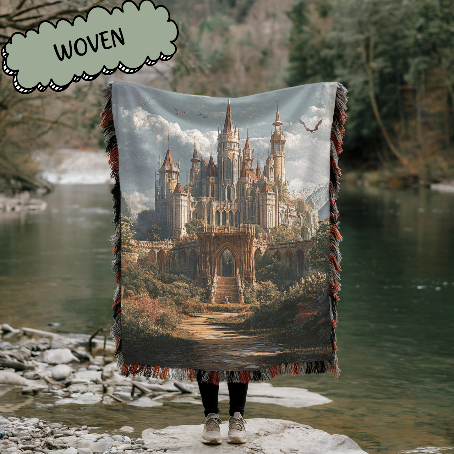 Fantasy Spring Fae Court Woven & Sherpa Fleece Blankets (Copy)