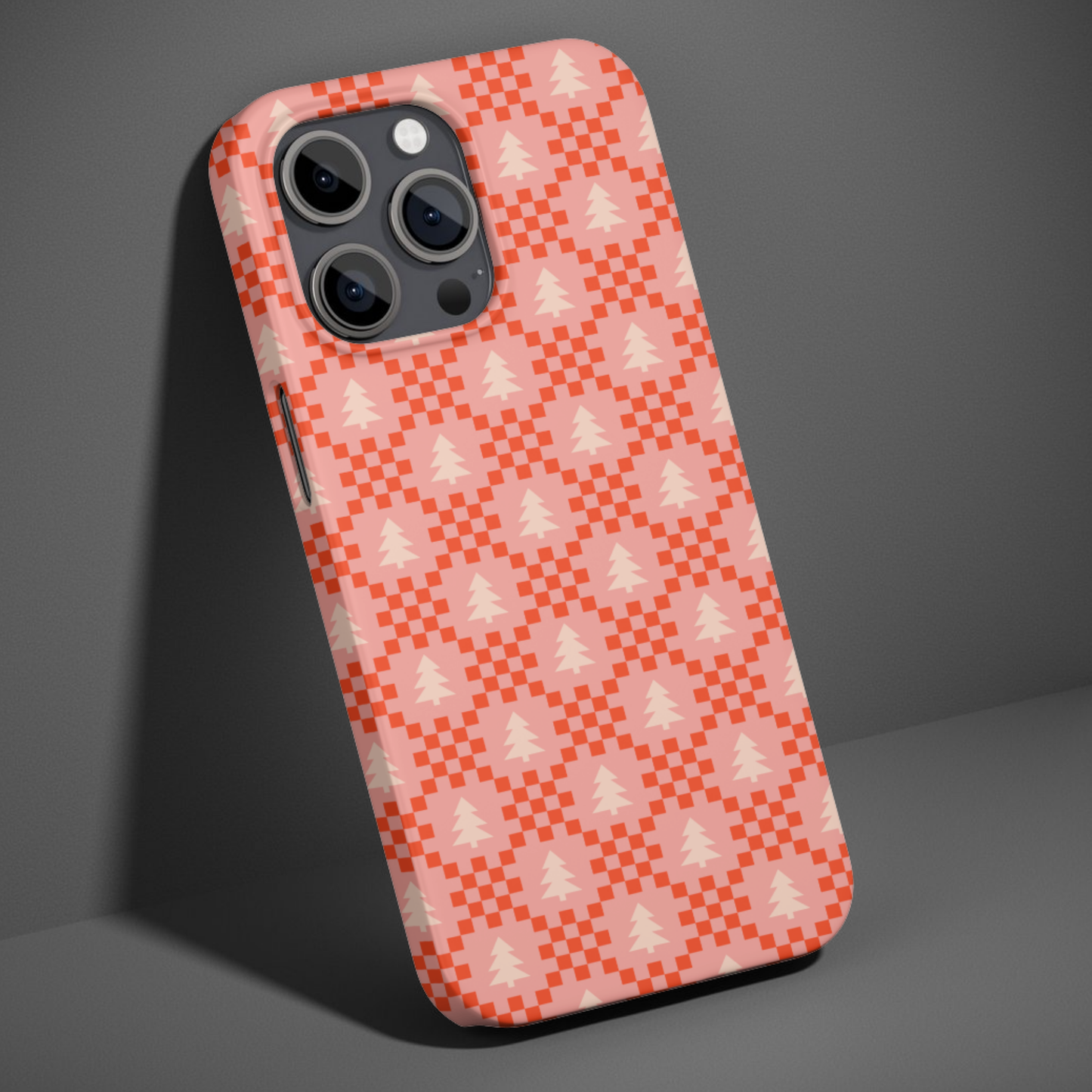 Christmas Tree Checkers Phone Case