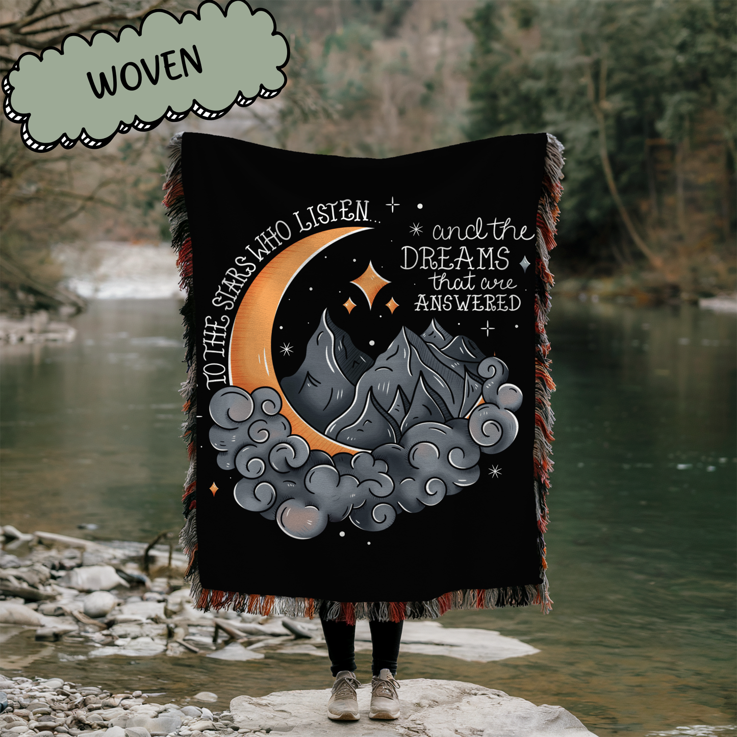 ACOTAR To The Stars Who Listen Woven & Sherpa Fleece Blankets