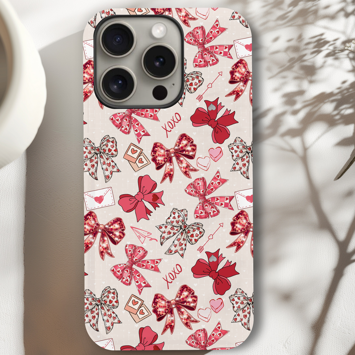 Coquette Heart Bows Phone Case