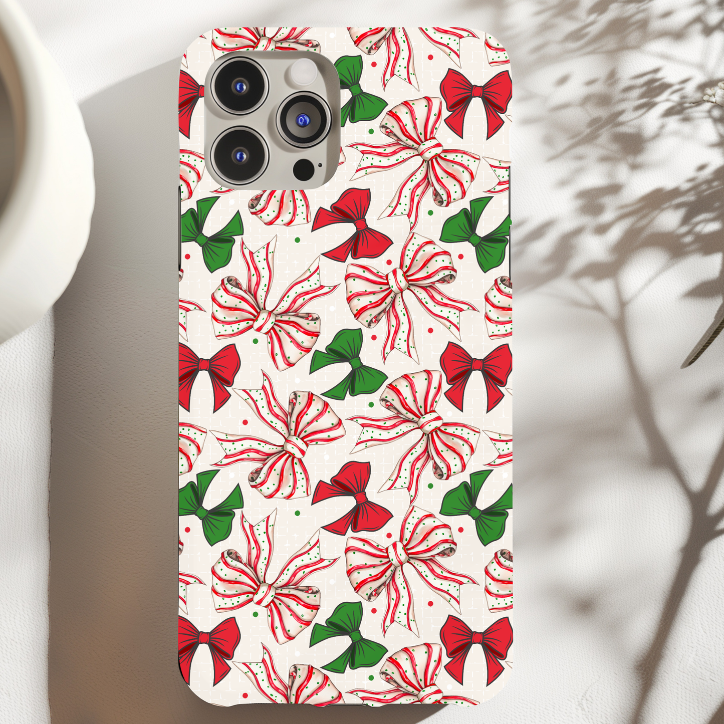 Christmas Tree Cake Bows Phone Case