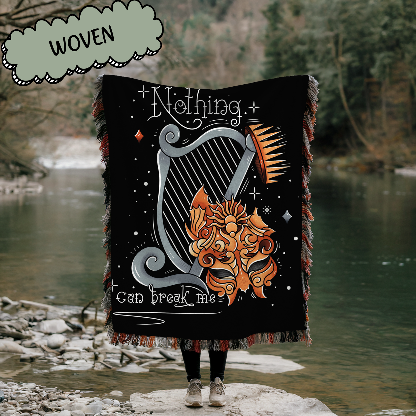 ACOTAR Nothing Can Break Me Woven & Sherpa Fleece Blankets