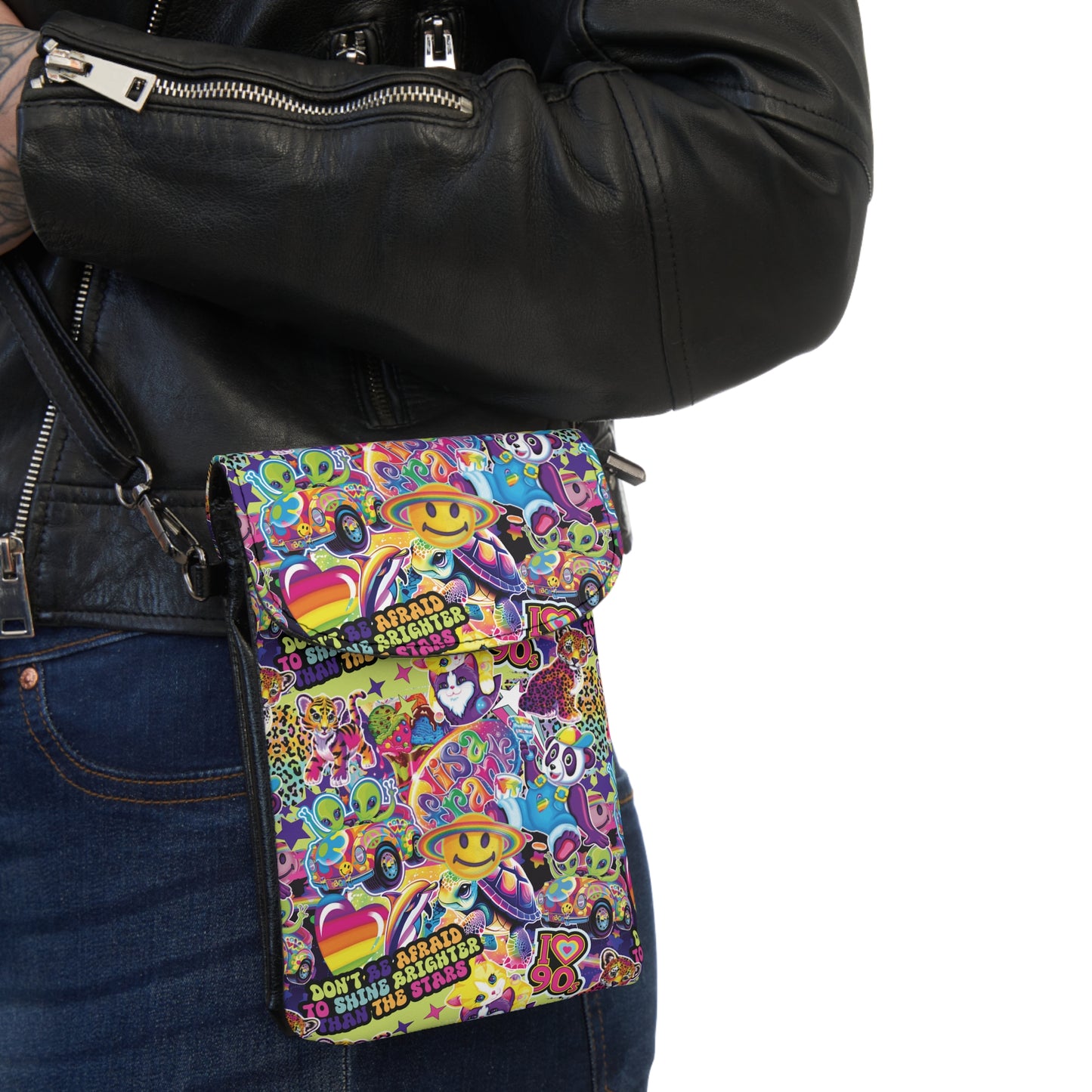 Lisa Frank I Love the 90s Cell Phone Wallet Bag