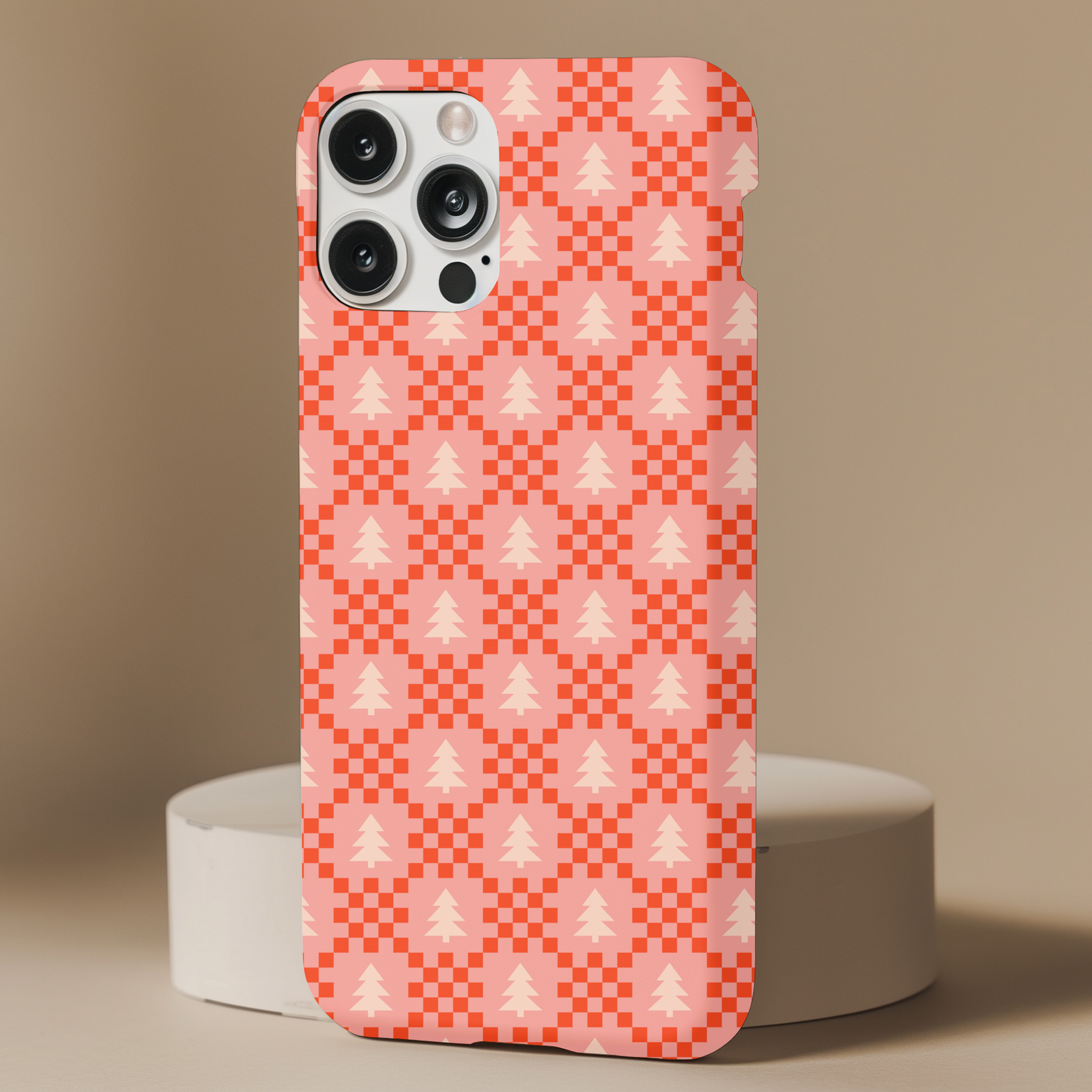 Christmas Tree Checkers Phone Case