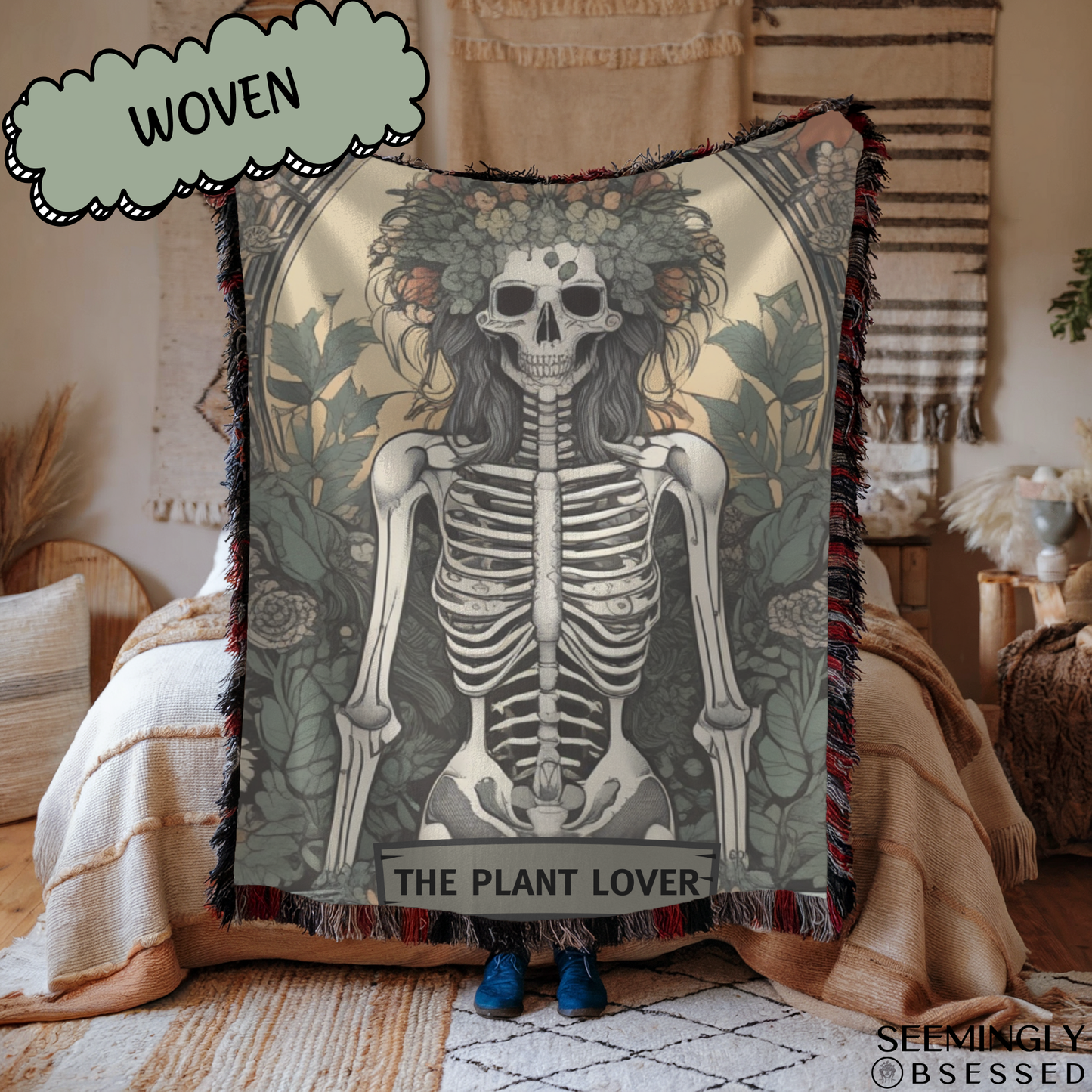 Plant Lover Tarot Woven & Sherpa Fleece Blankets