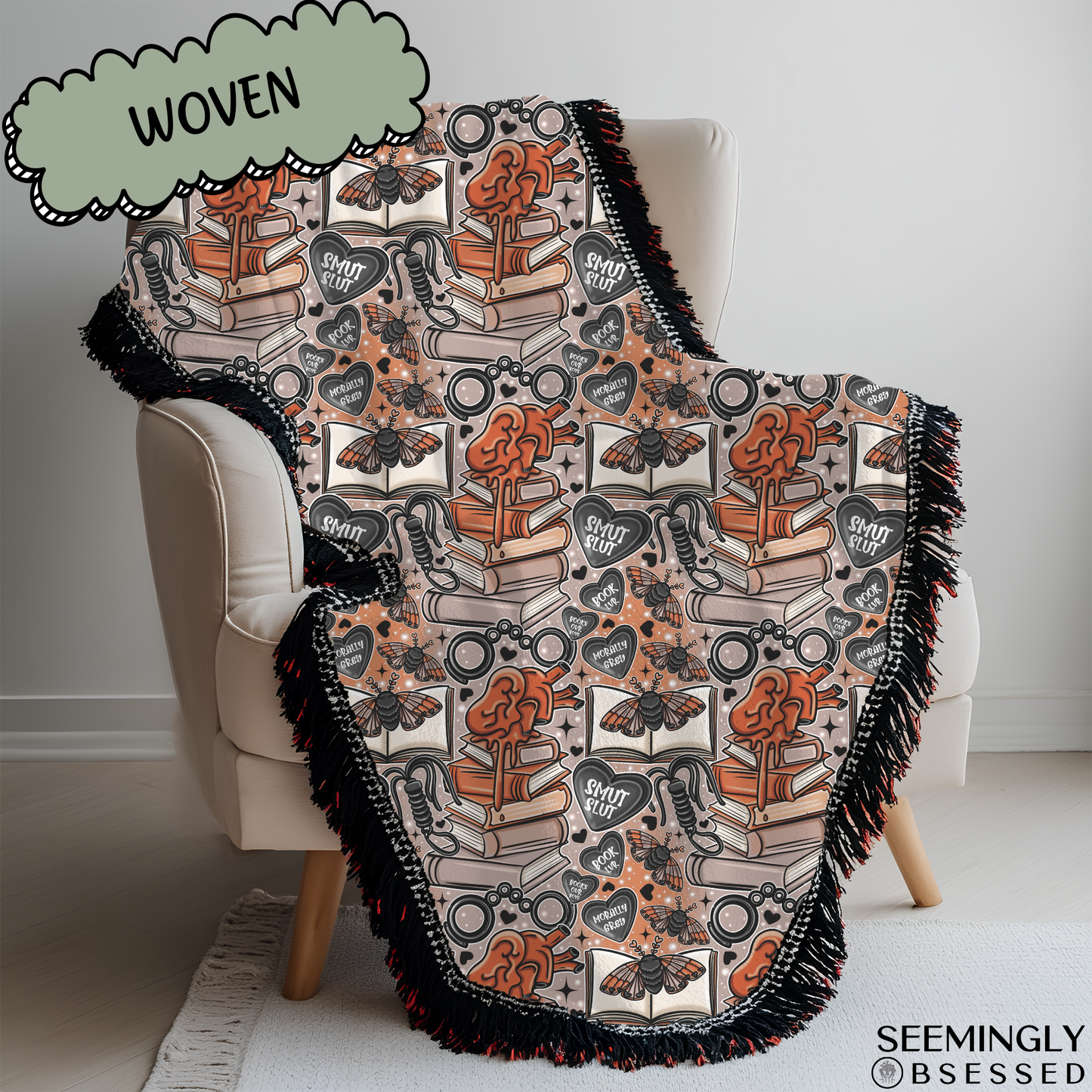 Bookish Smut Book Lover Woven & Sherpa Fleece Blankets