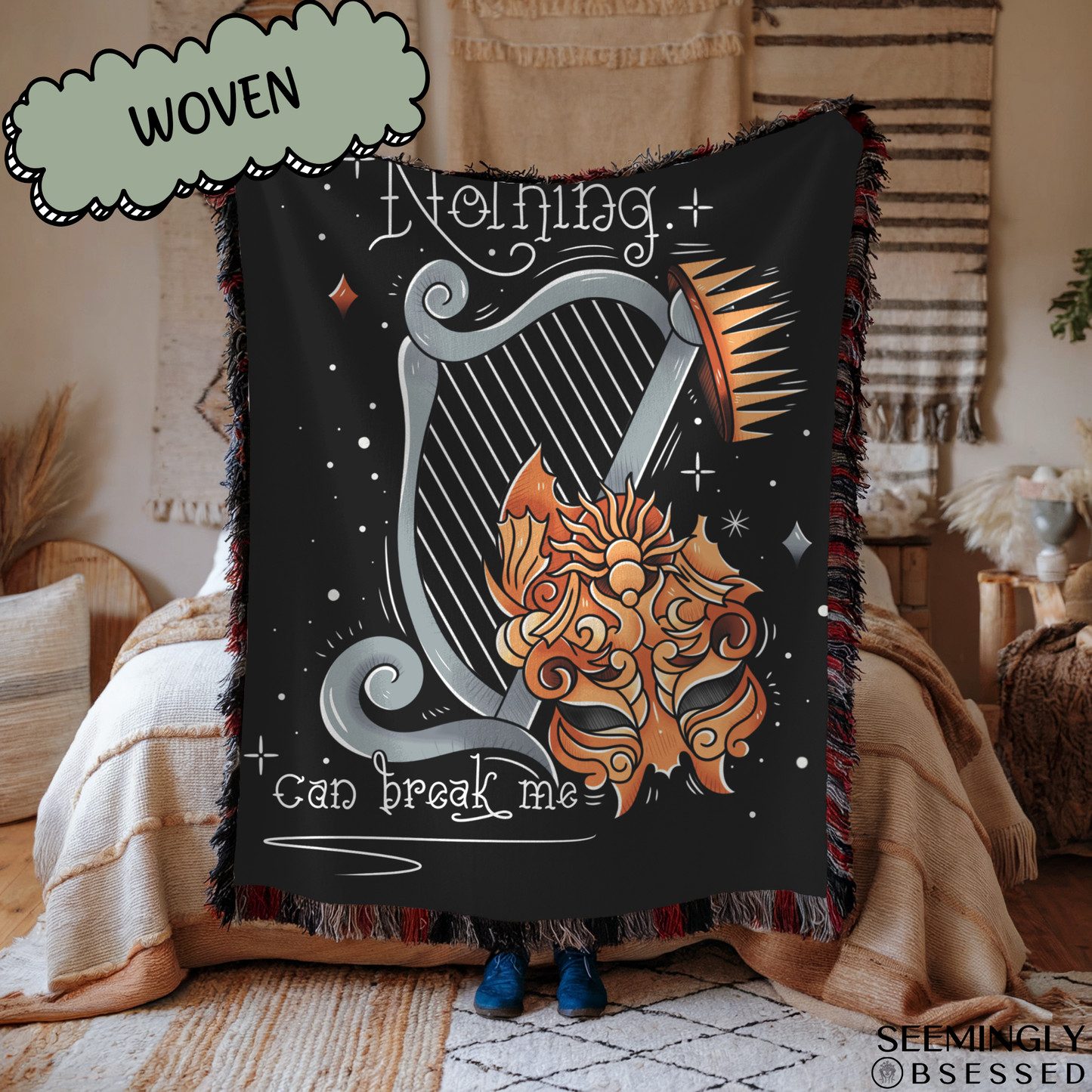 ACOTAR Nothing Can Break Me Woven & Sherpa Fleece Blankets