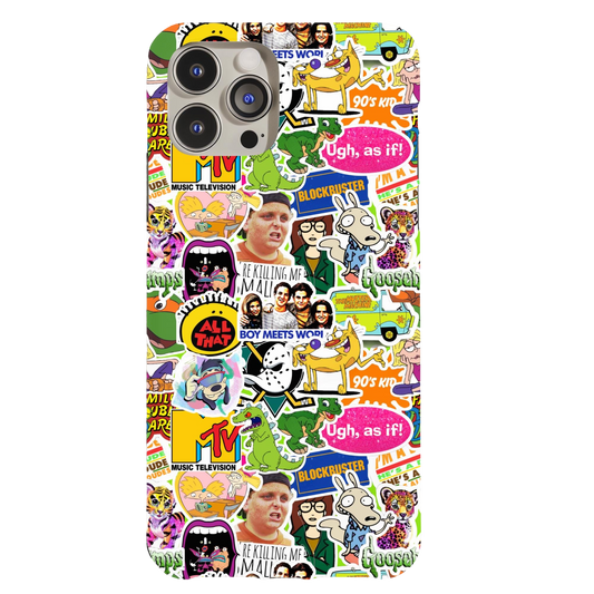 a phone case with many stickers on it