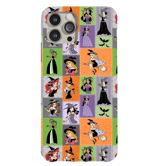 a phone case with a picture of witches on it