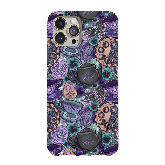 a phone case with skulls and flowers on it