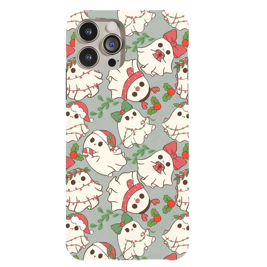 a phone case with a pattern of ghost on it