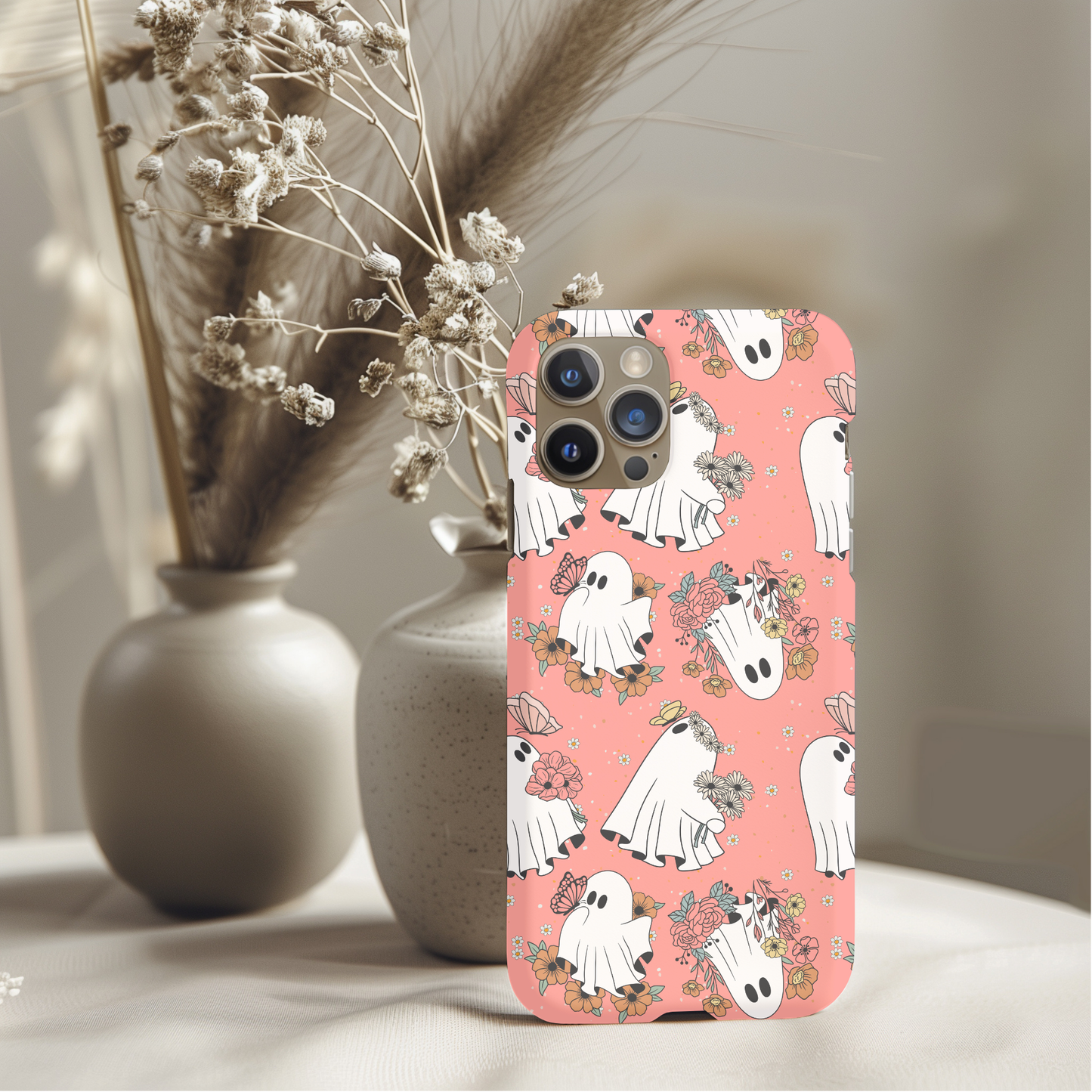 Pink Floral Ghosties Phone Case