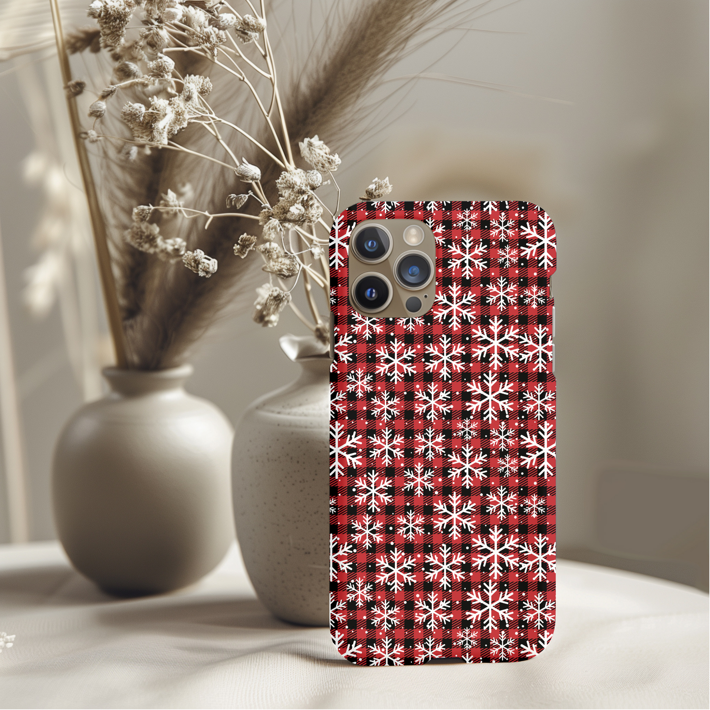 Snowflake Buffalo Plaid Phone Case