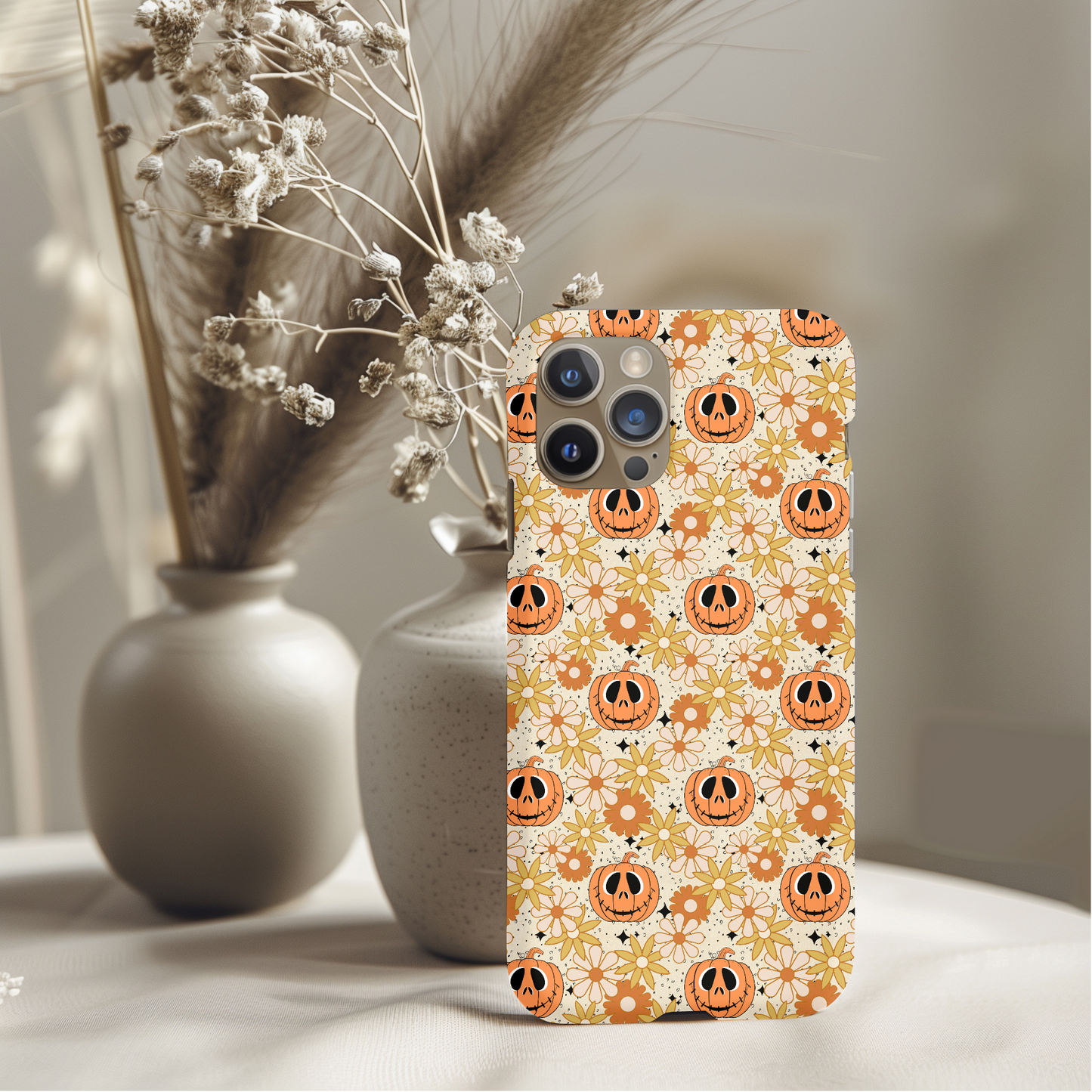 Retro Floral Pumpkins Phone Case