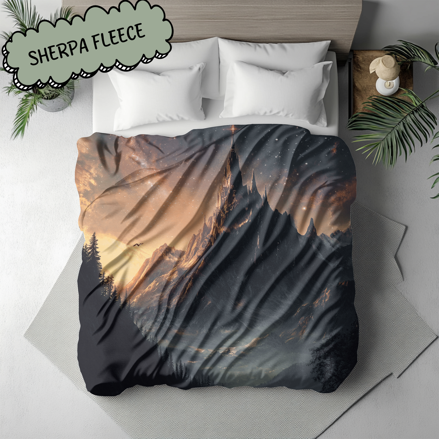 Fantasy Dark Fae Nightmare Court Woven & Sherpa Fleece Blankets