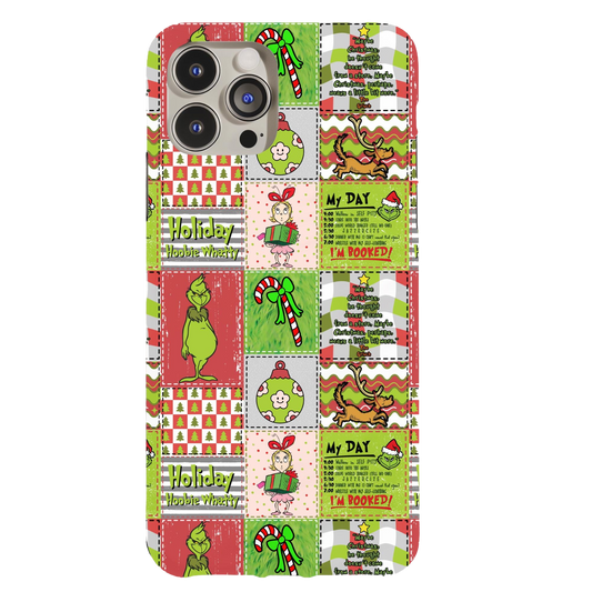 a phone case with a christmas theme on it