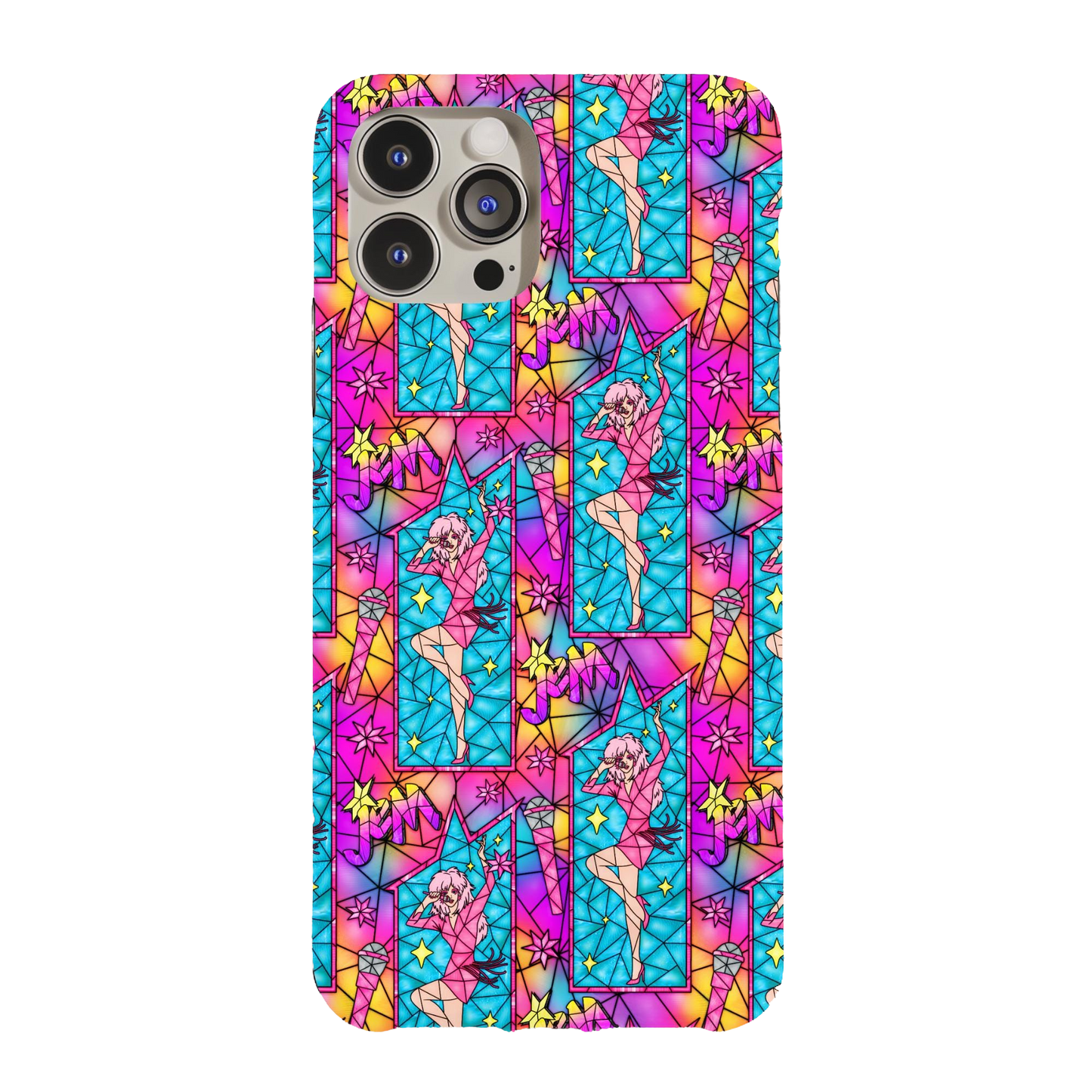 a phone case with a colorful pattern on it