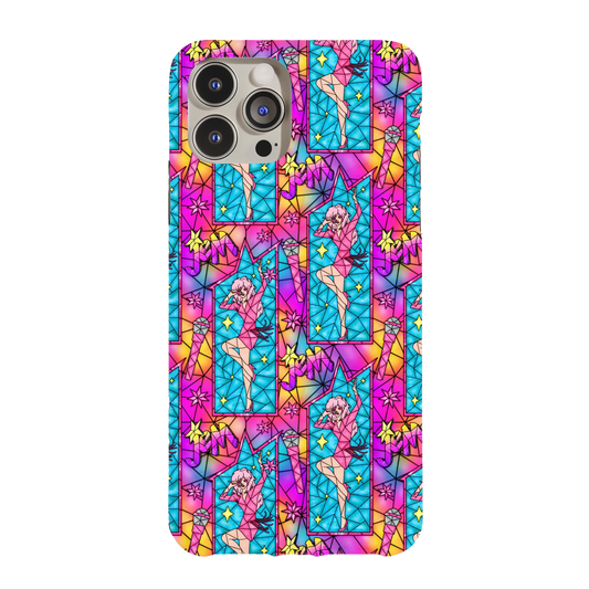 a phone case with a colorful pattern on it