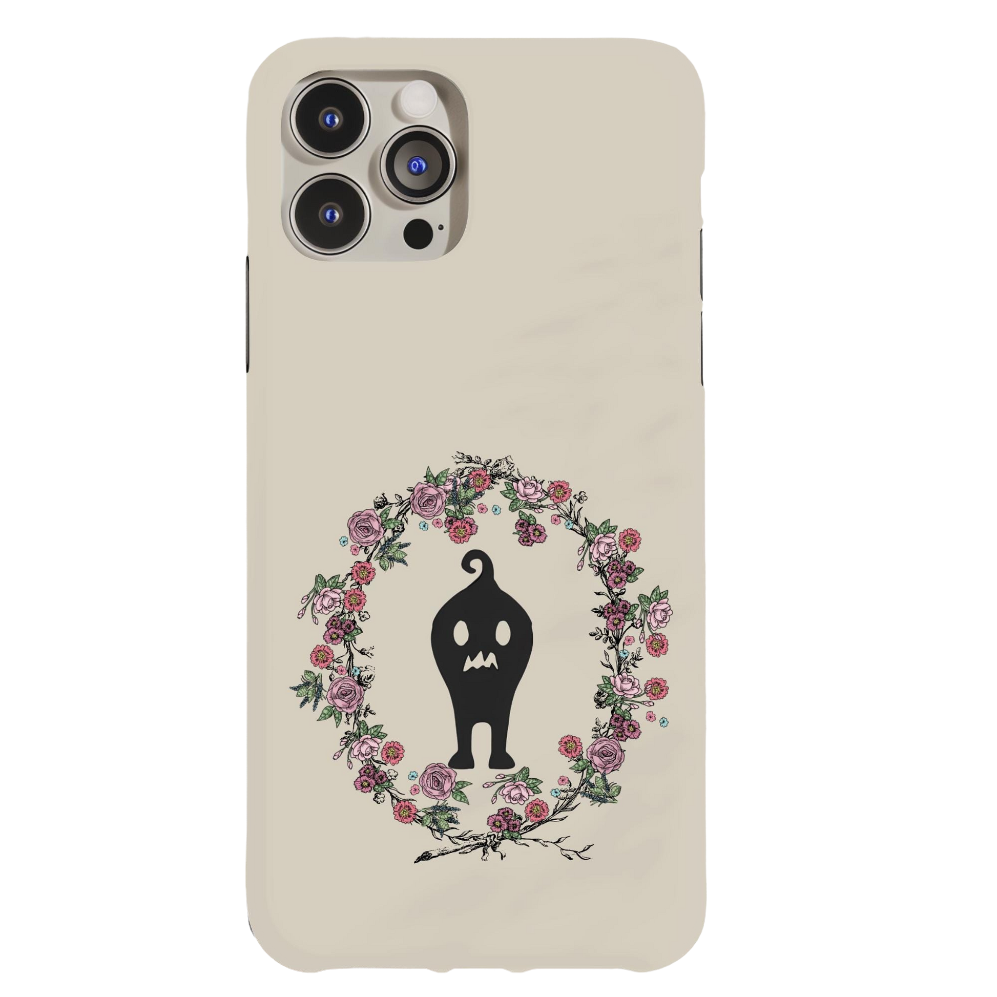 a phone case with a black cat on it