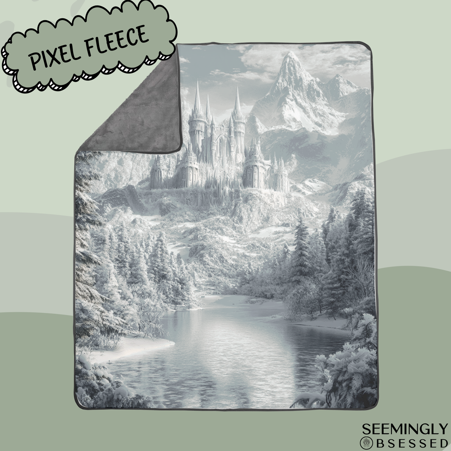 Fantasy Winter Fae Court Woven & Sherpa Fleece Blankets