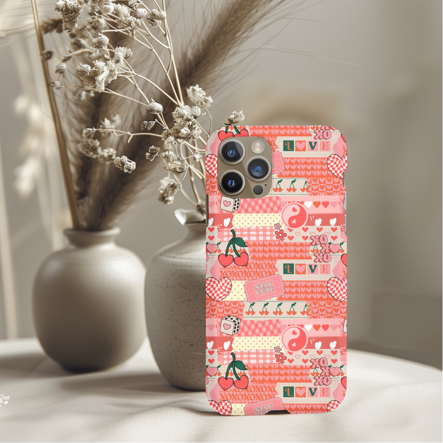 Coquette Valentines Day Collage Phone Case