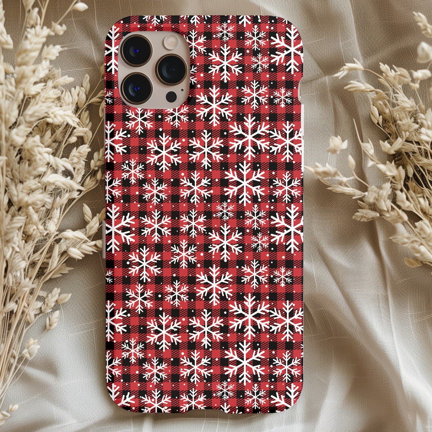 Snowflake Buffalo Plaid Phone Case