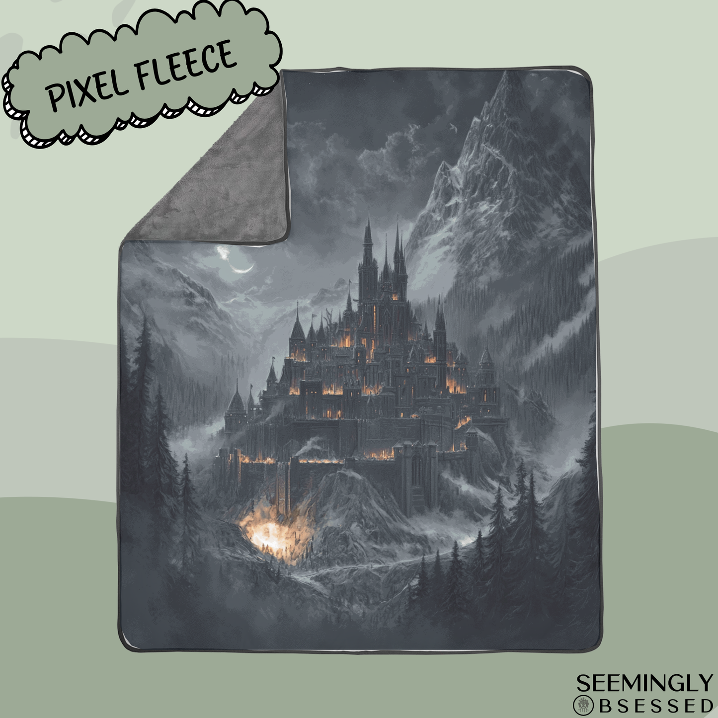 Fantasy Dark Fae Menacing Nightmare Court Woven & Sherpa Fleece Blankets