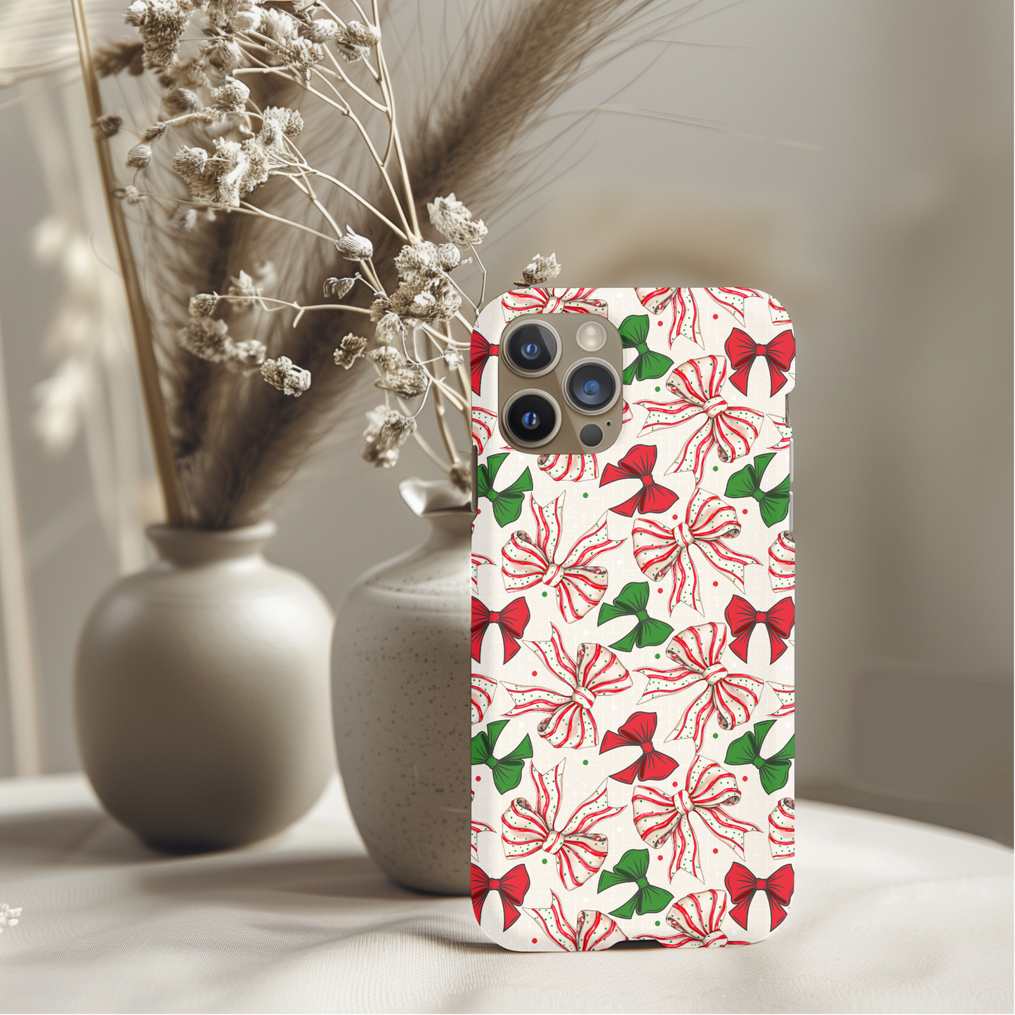 Christmas Tree Cake Bows Phone Case