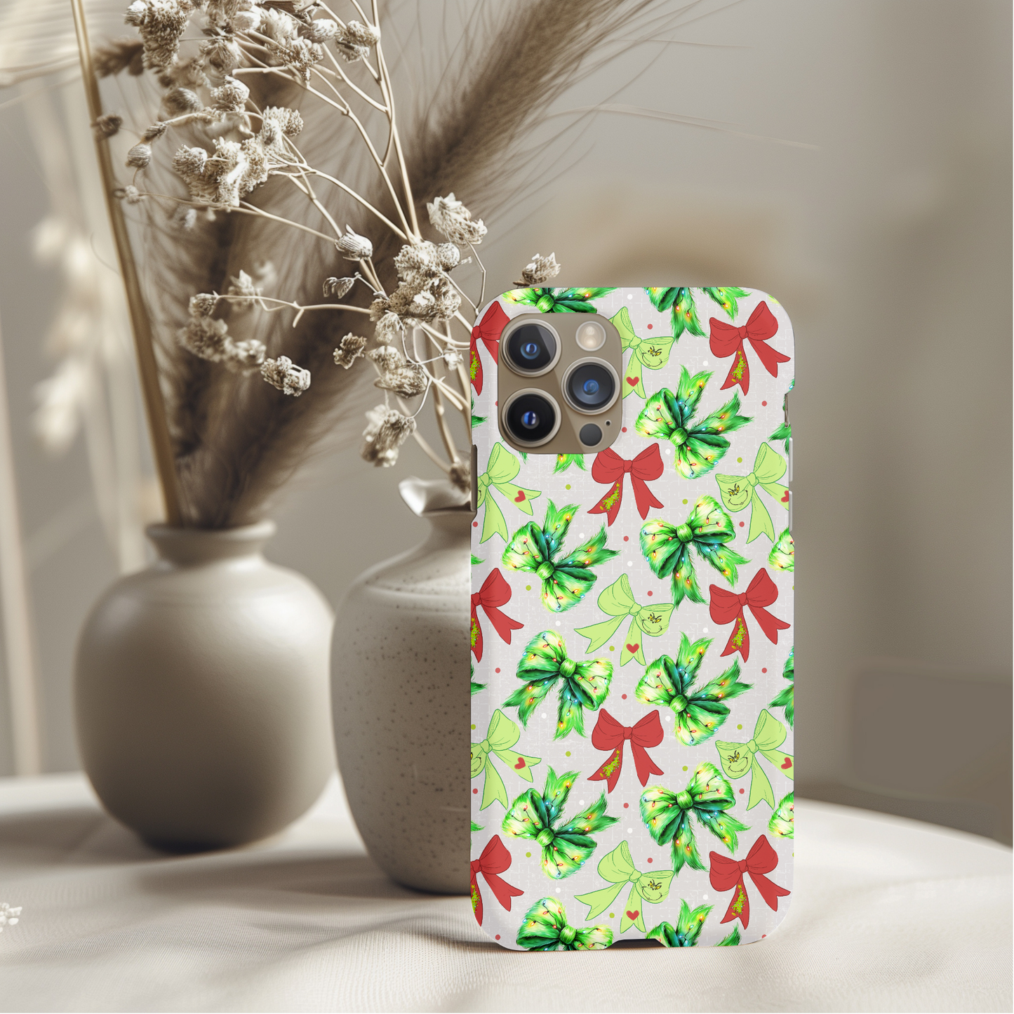 Coquette Grinch Bows Phone Case