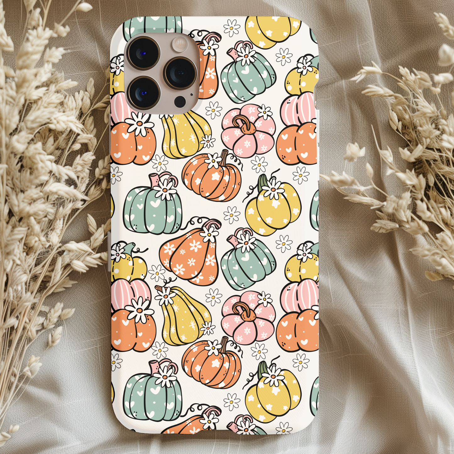 Retro Floral Pumpkin Phone Case